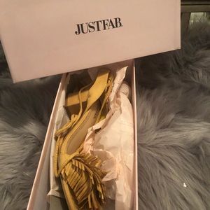 Suede Mustard Yellow tie up the leg sandal